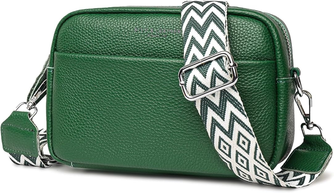 LOVVA PARIS™ Elegant Crossbody Bag – Stylish Black Leather Shoulder Bag with Geometric Strap