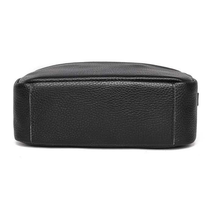 LOVVA PARIS™ Elegant Crossbody Bag – Stylish Black Leather Shoulder Bag with Geometric Strap
