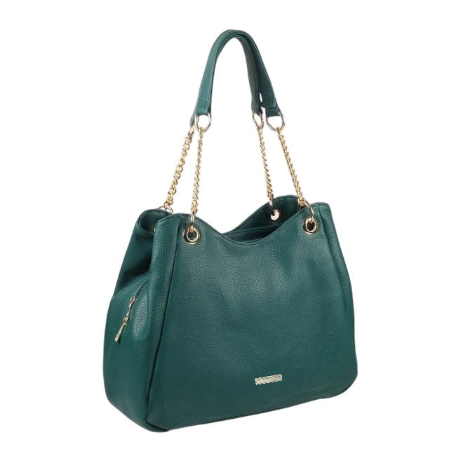 Lovva Paris Women's Elegant Black Tote Bag – Stylish Handbag with Gold Chain Straps for Everyday & Casual Outings