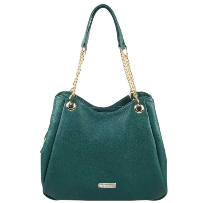 Lovva Paris Women's Elegant Black Tote Bag – Stylish Handbag with Gold Chain Straps for Everyday & Casual Outings
