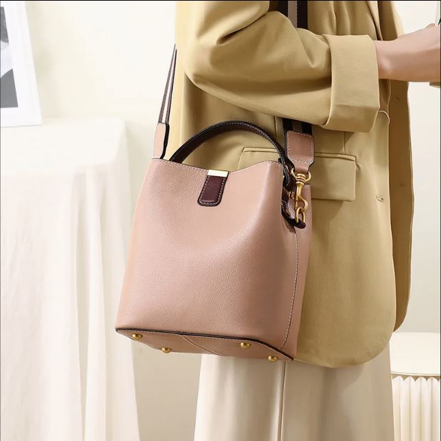 LOVVA PARIS™ Luxury Vegan Leather Bucket/Satchel bag with 2 Straps