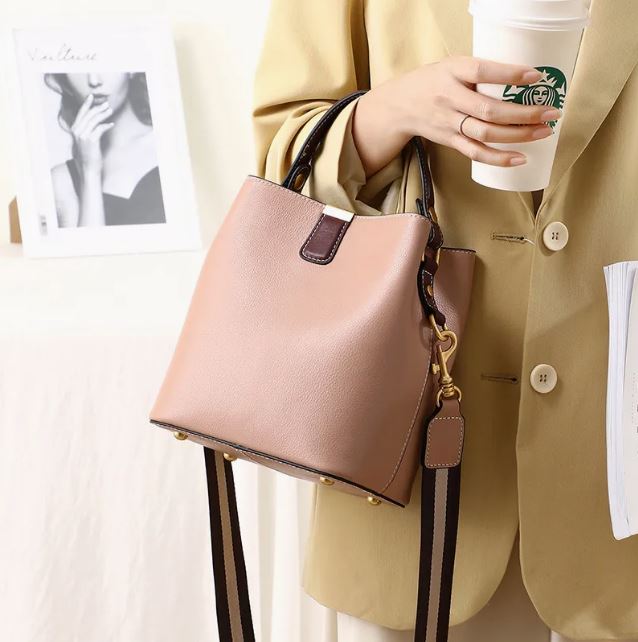 LOVVA PARIS™ Luxury Vegan Leather Bucket/Satchel bag with 2 Straps