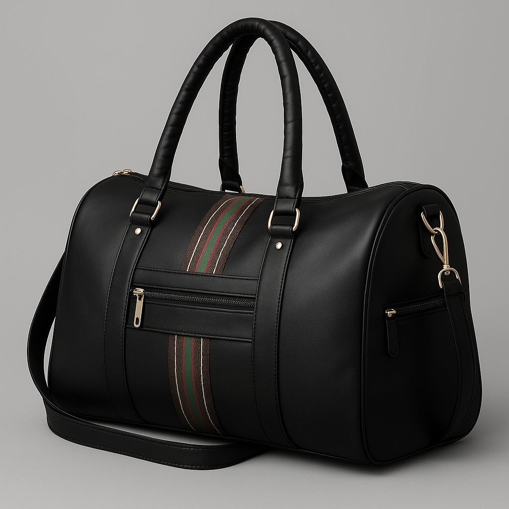 Stylish Duffel Bag with Colorful Stripe Accent for Girls