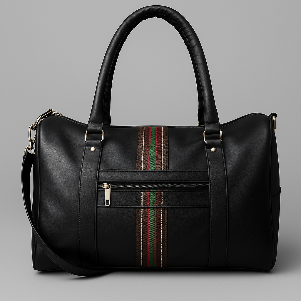 Stylish Duffel Bag with Colorful Stripe Accent for Girls