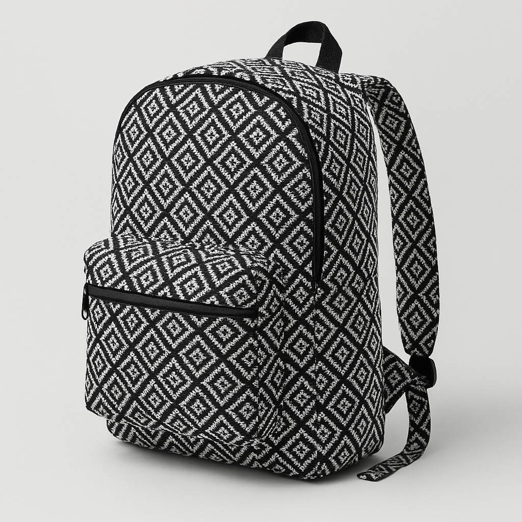 Vintage Geometric Tapestry Backpack – Boho Style with Artistic Flair