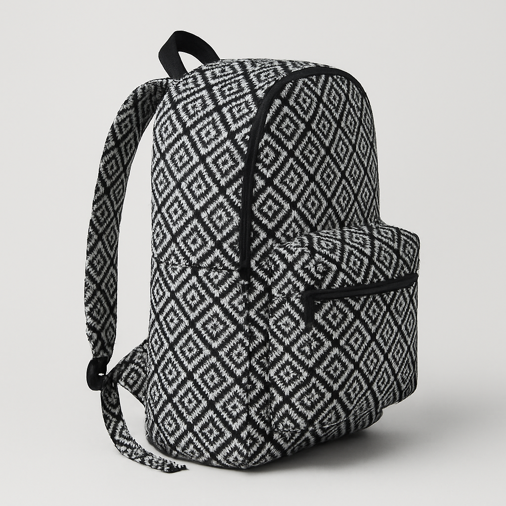 Vintage Geometric Tapestry Backpack – Boho Style with Artistic Flair