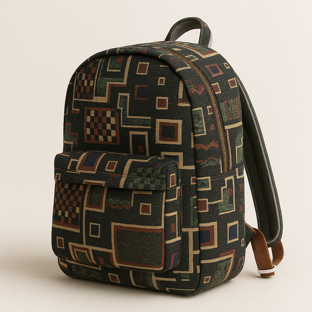 Vintage Geometric Tapestry Backpack – Boho Style with Artistic Flair