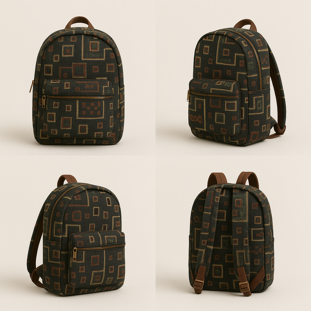 Vintage Geometric Tapestry Backpack – Boho Style with Artistic Flair