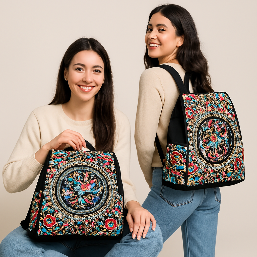 LOVVA PARIS Bohemian Embroidered Backpack – Stylish & Anti-Theft Design