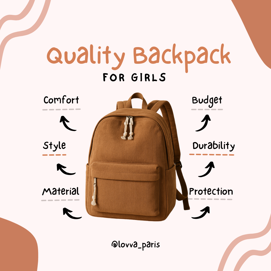 Lovva Paris Corduroy Classic Backpack – Camel Tan