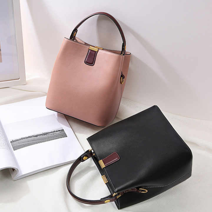 LOVVA PARIS™ Luxury Vegan Leather Bucket/Satchel bag with 2 Straps