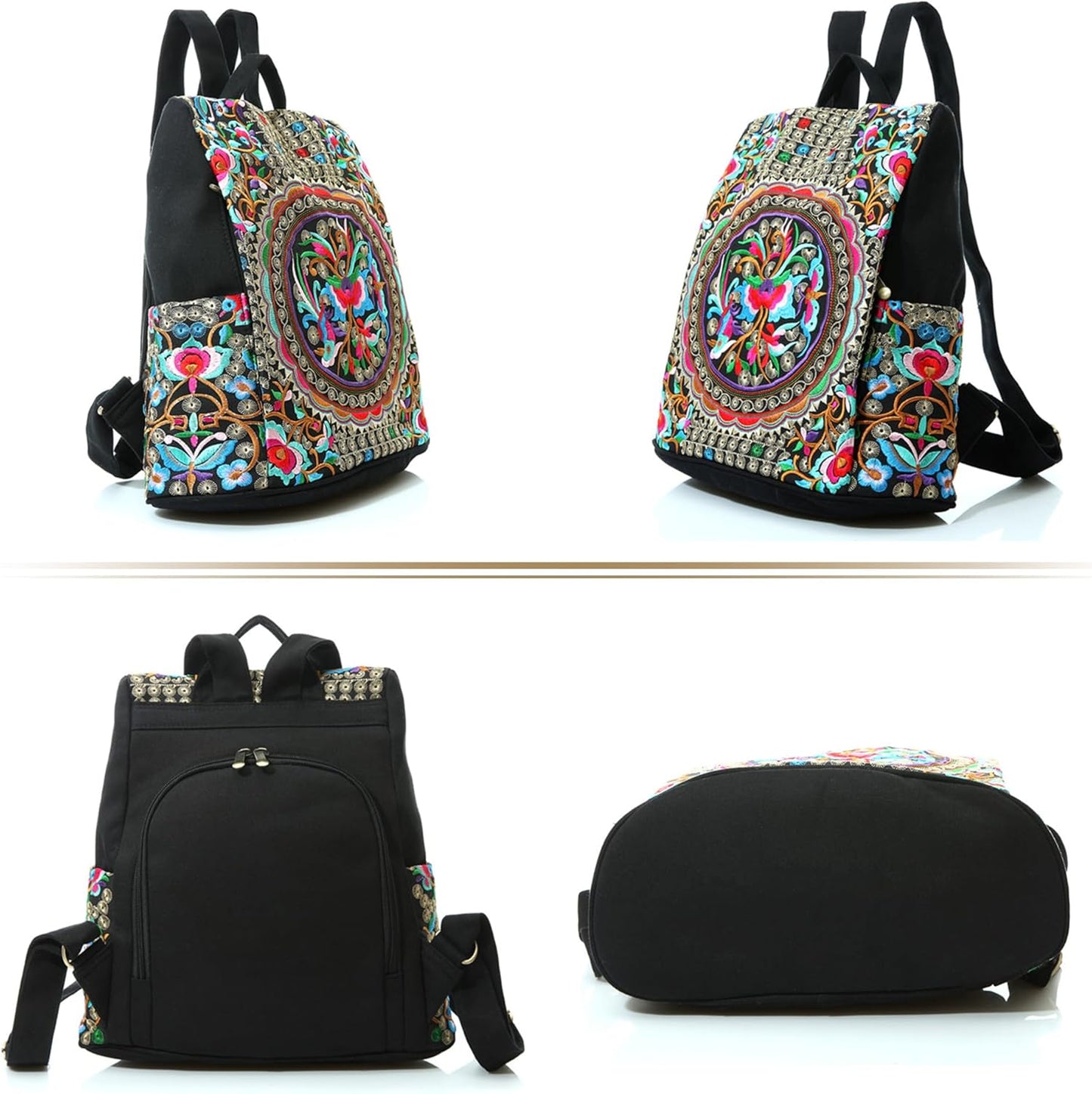 LOVVA PARIS Bohemian Embroidered Backpack – Stylish & Anti-Theft Design