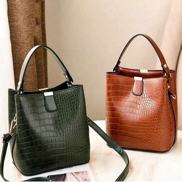 LOVVA PARIS™ Luxury Croco Print Vegan LeatherBucket bag