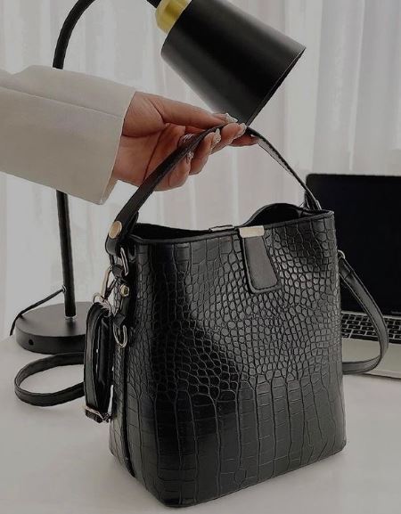 LOVVA PARIS™ Luxury Croco Print Vegan LeatherBucket bag