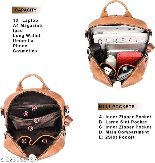 LOVVA PARIS™ Luxurious Leatherette Backpack for Girls and women