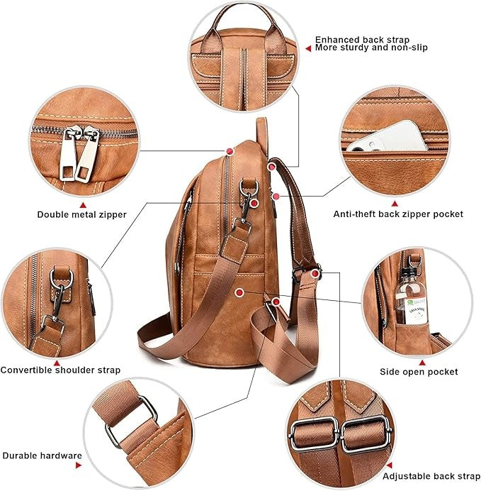 LOVVA PARIS™ Luxurious  Leatherette Backpack for Girls and women
