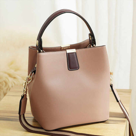 LOVVA PARIS™ Luxury Vegan Leather Bucket/Satchel bag with 2 Straps