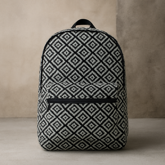 Vintage Geometric Tapestry Backpack – Boho Style with Artistic Flair
