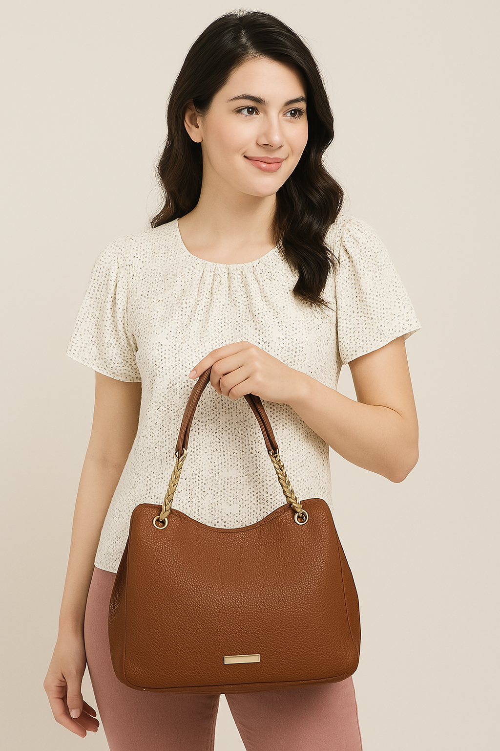 Lovva Paris Women's Elegant Black Tote Bag – Stylish Handbag with Gold Chain Straps for Everyday & Casual Outings